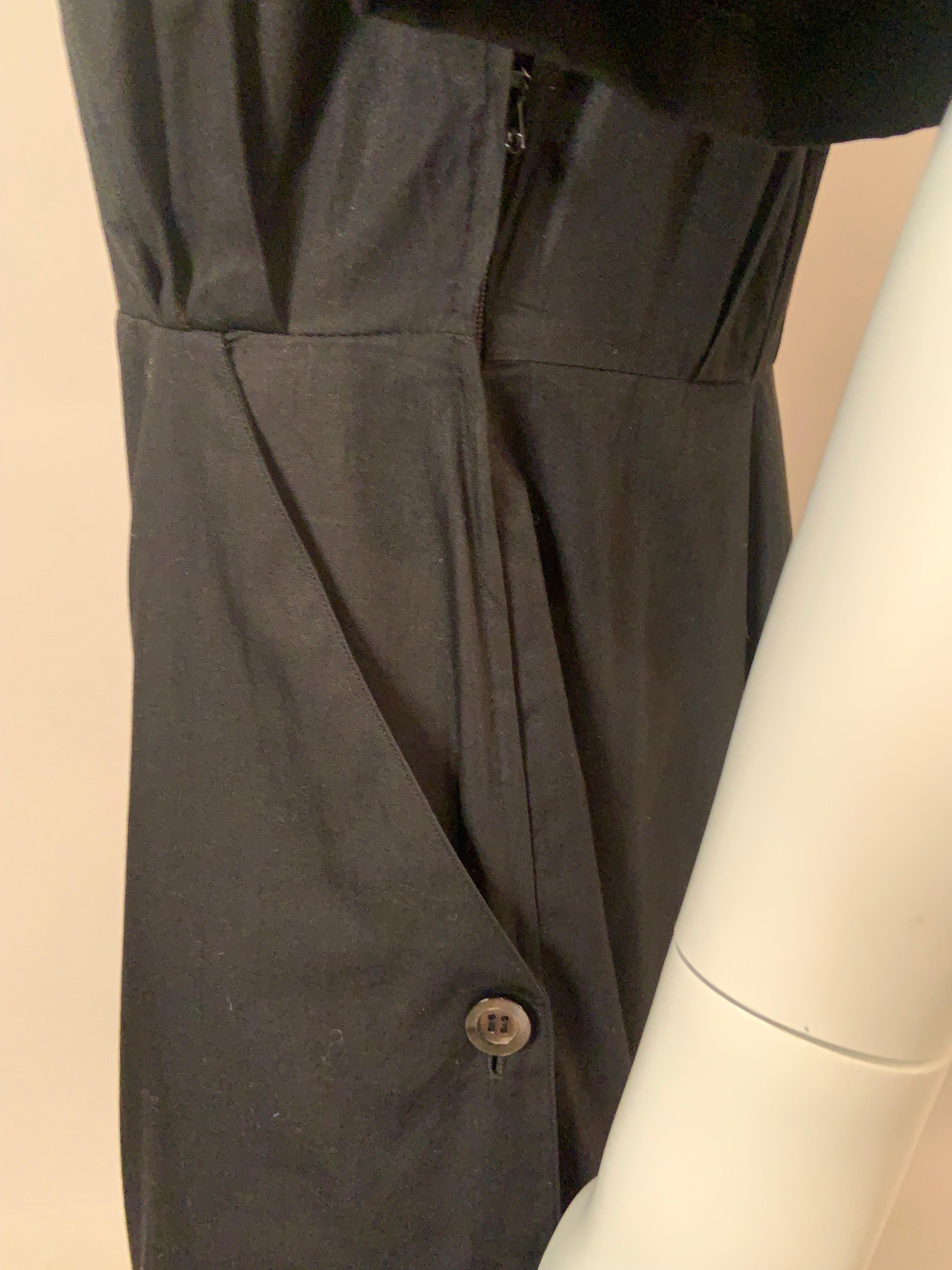 Ferragamo Black Cotton Dress with High Side Opening For Sale 4