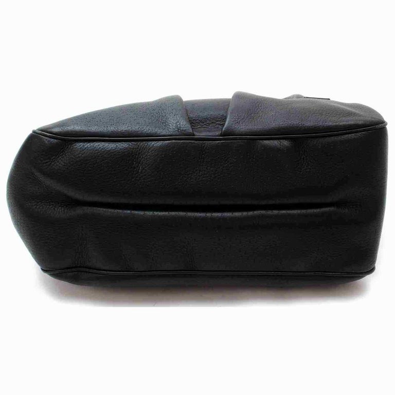 Ferragamo Black Leather Gancini Satchel Flap Bowler 860416 For Sale 3