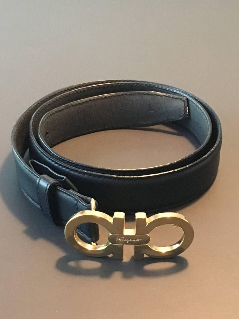 ferragamo belt black gold