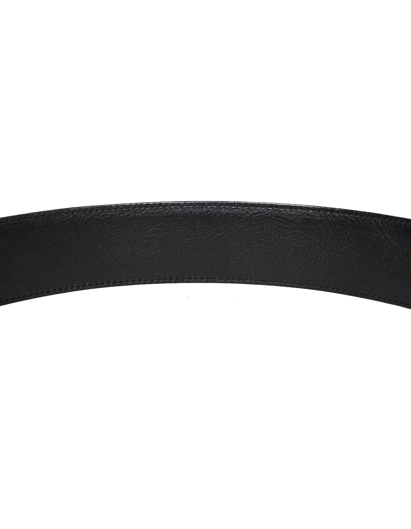 Women's Ferragamo Black Patent Leather Vera Bow Belt sz 27