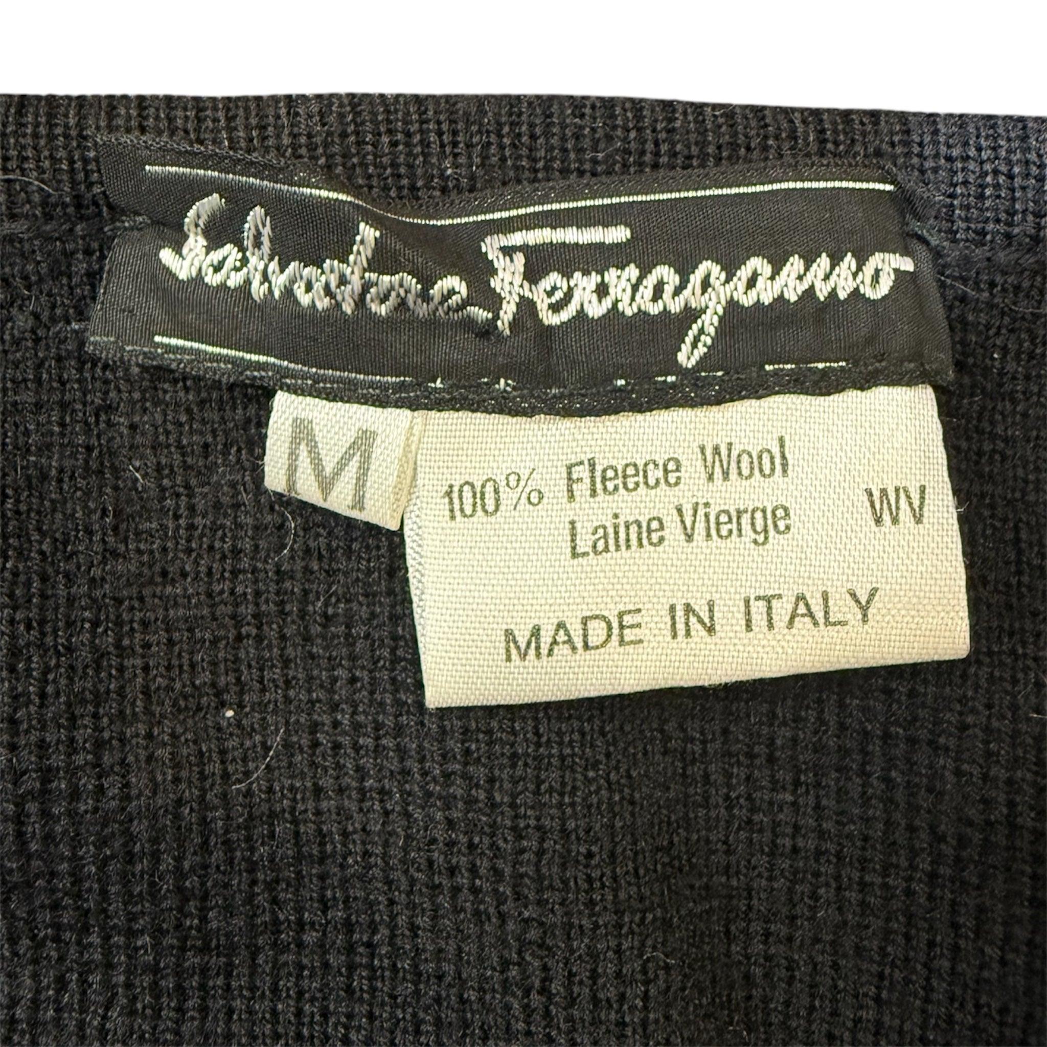 Ferragamo Schwarze Perlenbluse aus Wolle, 2000er Jahre Damen im Angebot