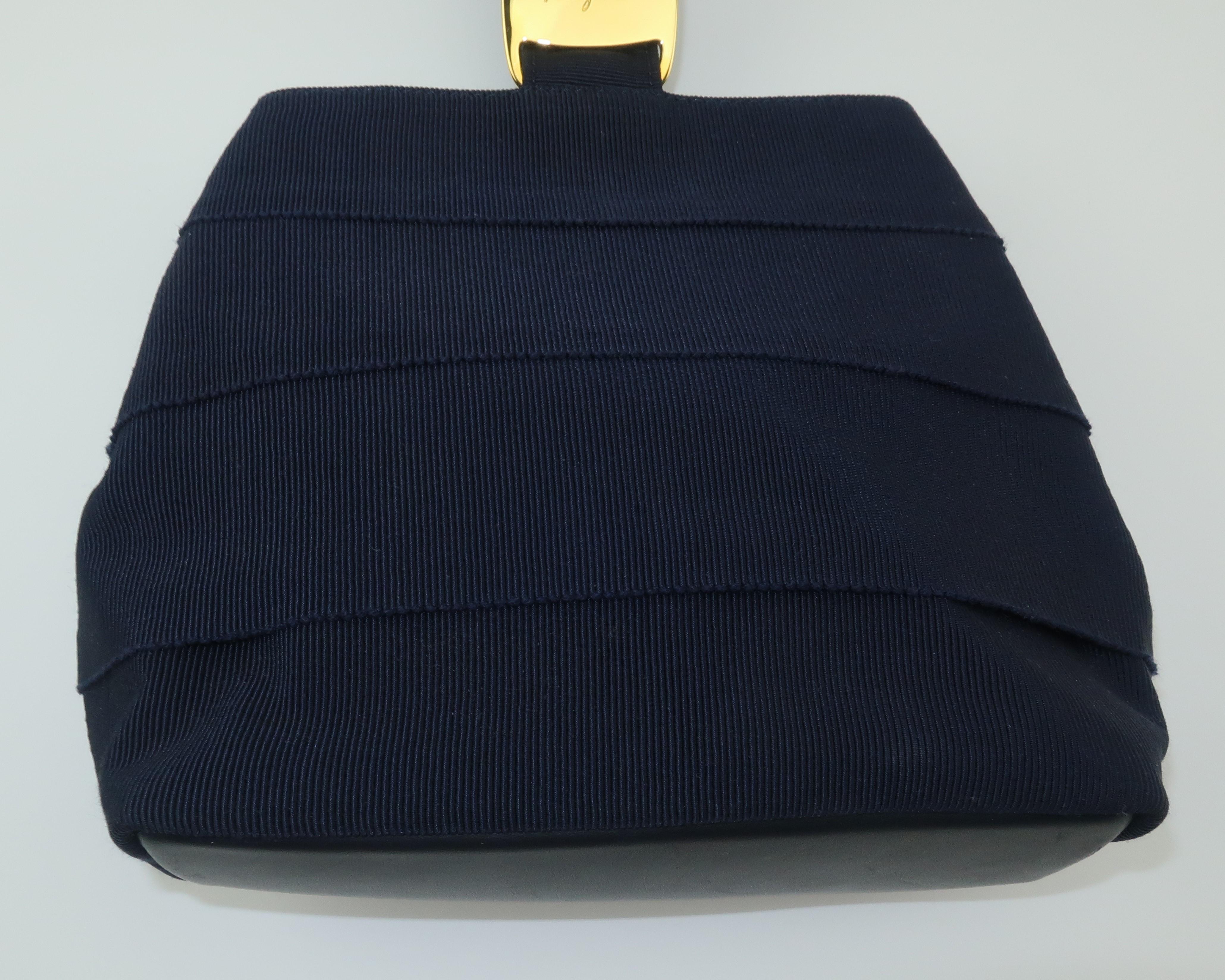 Women's Ferragamo Blue Grosgrain Tiered Wristlet Handbag
