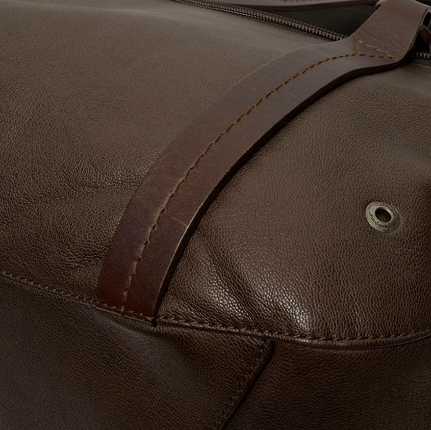 Black Ferragamo Brown Leather Duffle Bag For Sale