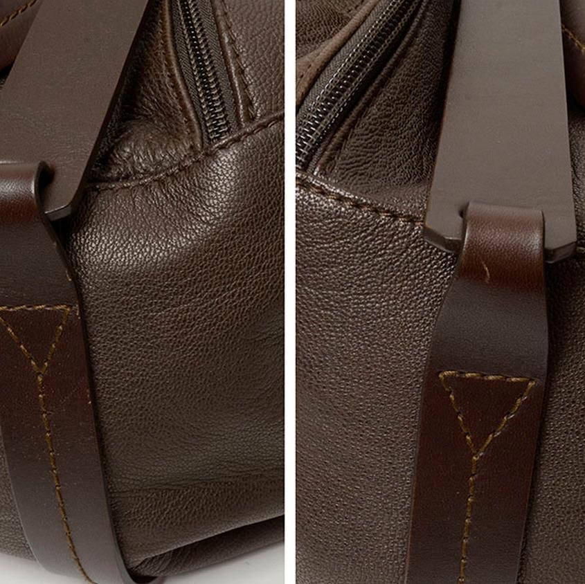 Ferragamo Brown Leather Duffle Bag In Good Condition For Sale In Orlando, FL