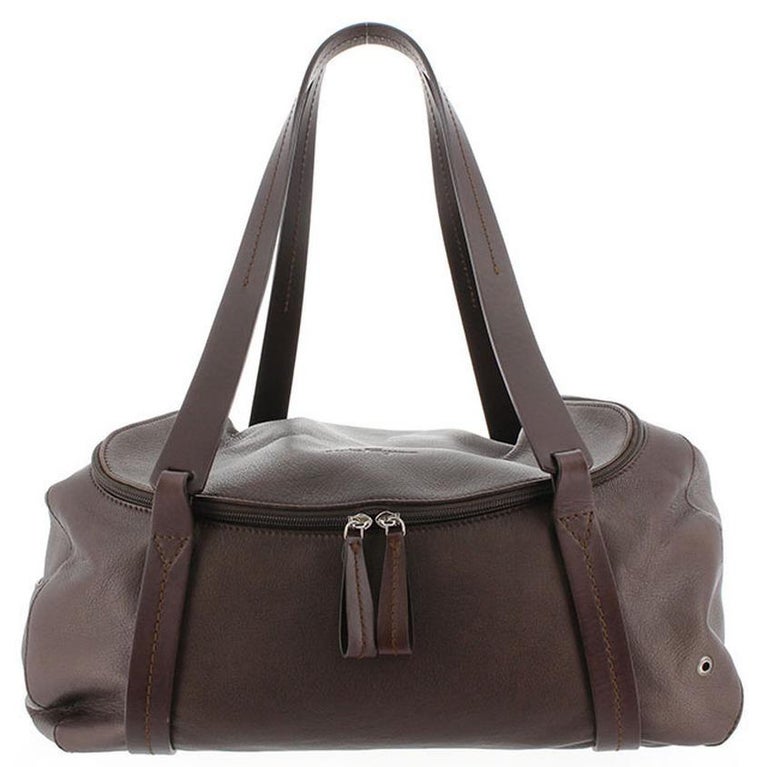 Ferragamo Brown Leather Duffle Bag For Sale at 1stDibs ferragamo