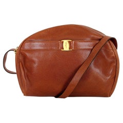 Ferragamo Brown Leather Retro Shoulder Bag 90s