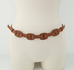 Ferragamo Equestrian Inspired Tan Leather Logo Belt