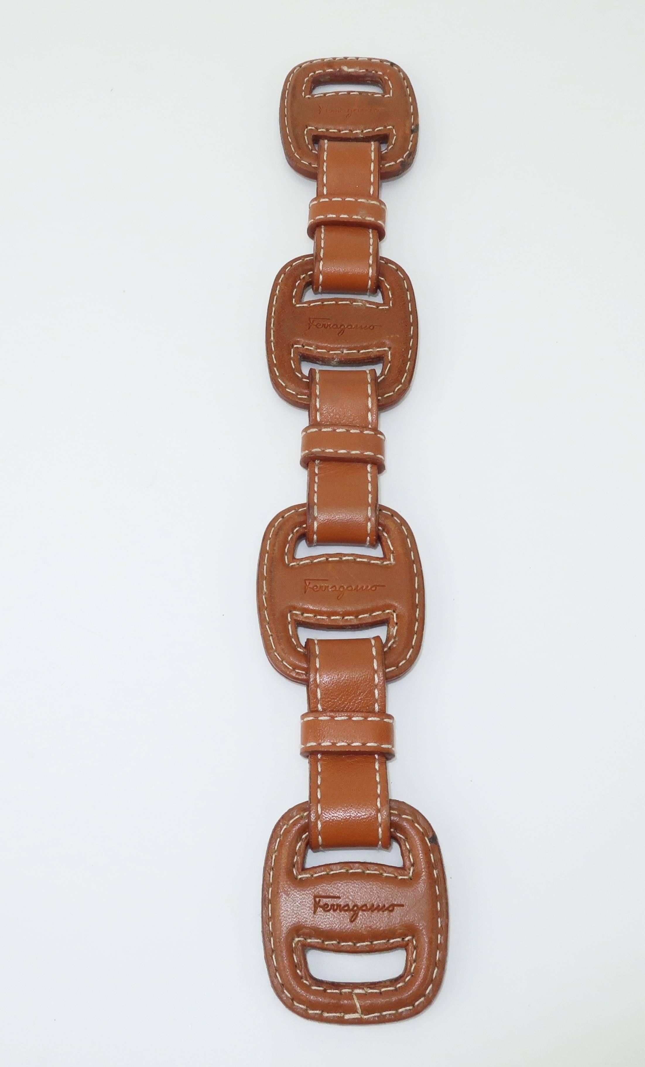 Ferragamo Equestrian Inspired Tan Leather Logo Belt 2