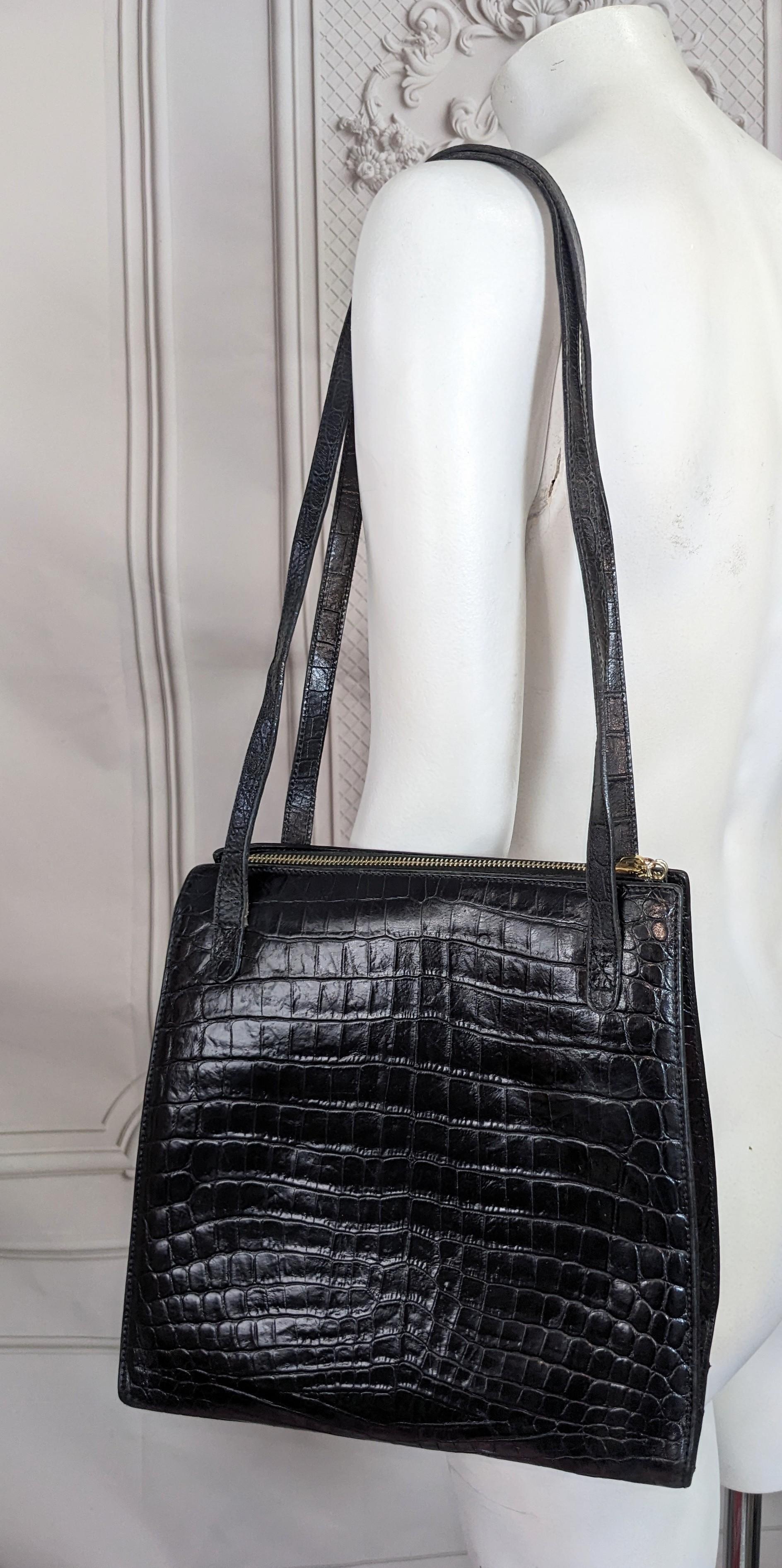Ferragamo Faux Crocodile Umhängetasche im Angebot 1