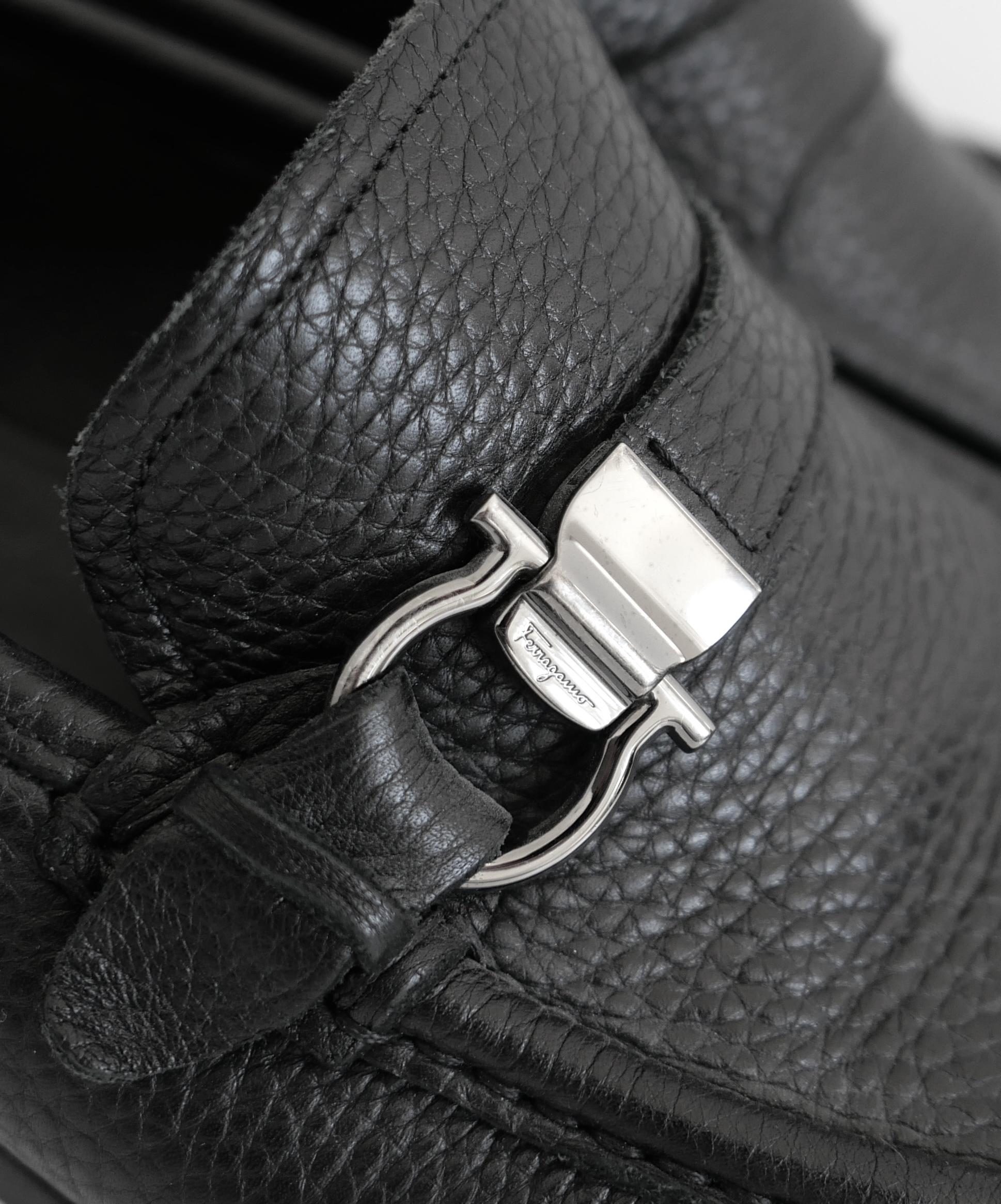Zapatos Mocasines Ferragamo Gancini Bit Negro en venta