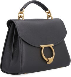 Ferragamo Gancini Top Handle Bag — Black