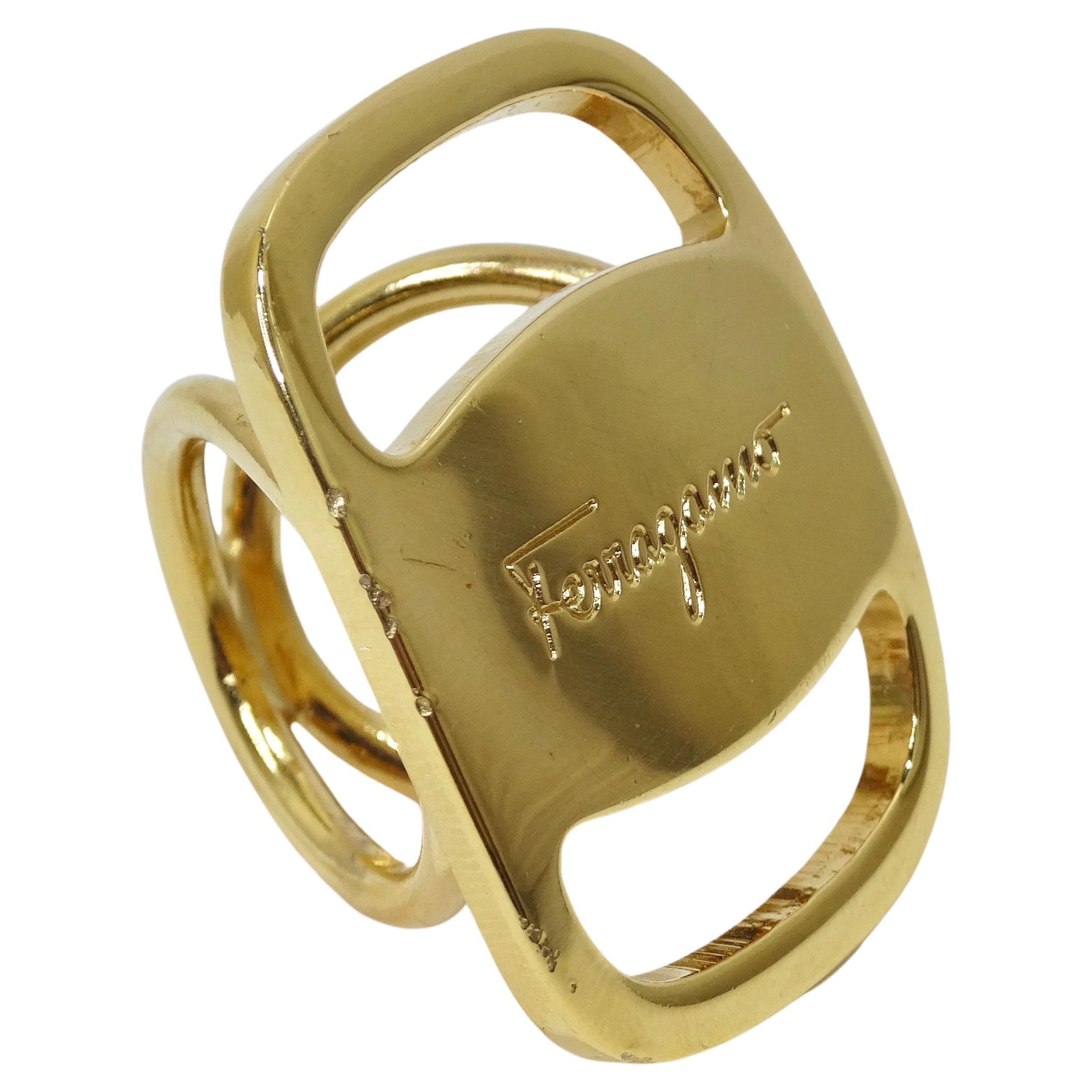 Ferragamo Gold Large Ring For Sale