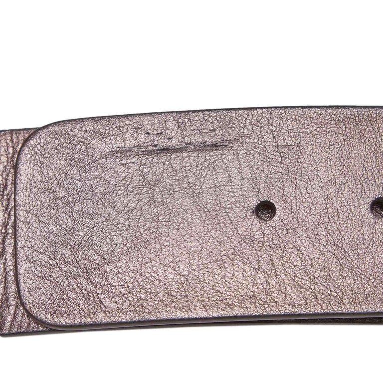 Ferragamo Gray Leather Metallic Belt Bag Italy For Sale at 1stDibs
