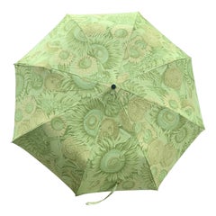 Ferragamo - Parapluie pliable à imprimé tournesol vert