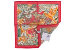 Ferragamo "Jungle" Red Cotton Scarf