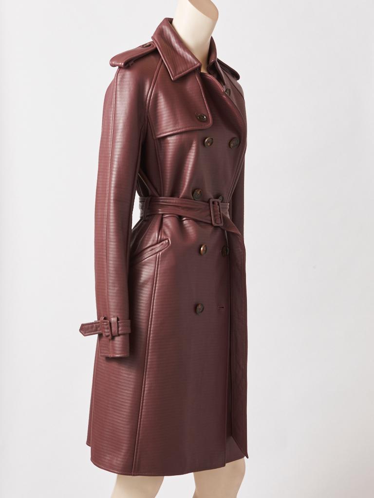 Brown Ferragamo Leather Trench