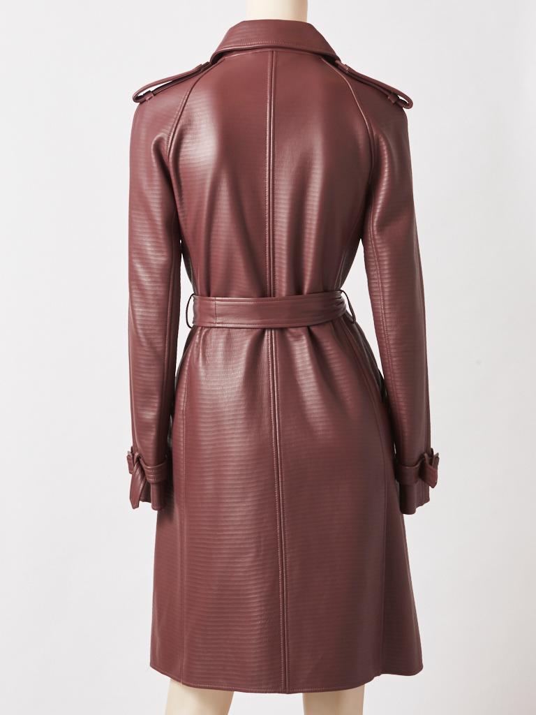 Ferragamo Leather Trench In Good Condition In New York, NY