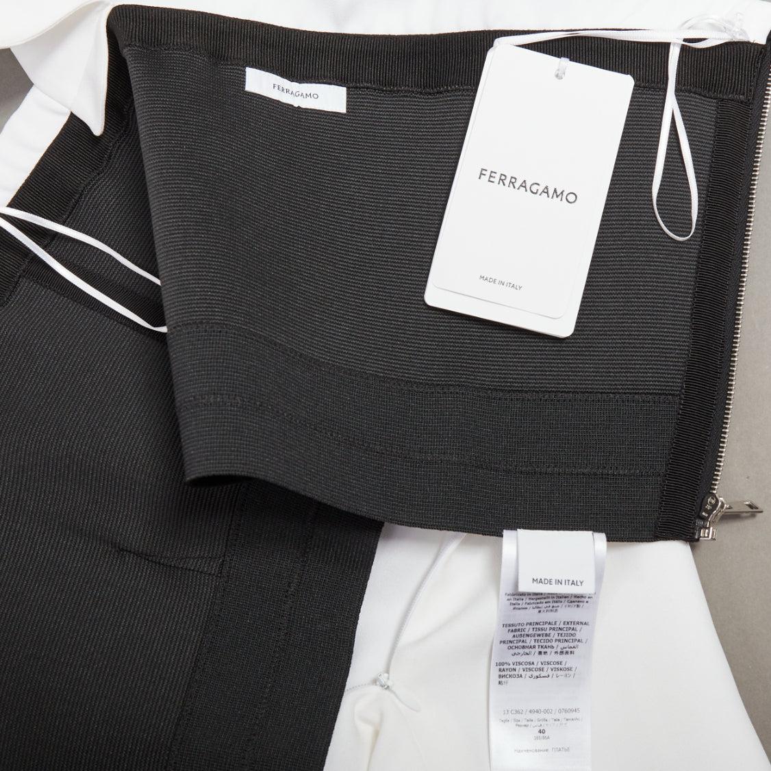 FERRAGAMO Maximilian Davis 2023 Runway Bridal weißes Minikleid aus Krepp mit Kapuze IT40 S im Angebot 4