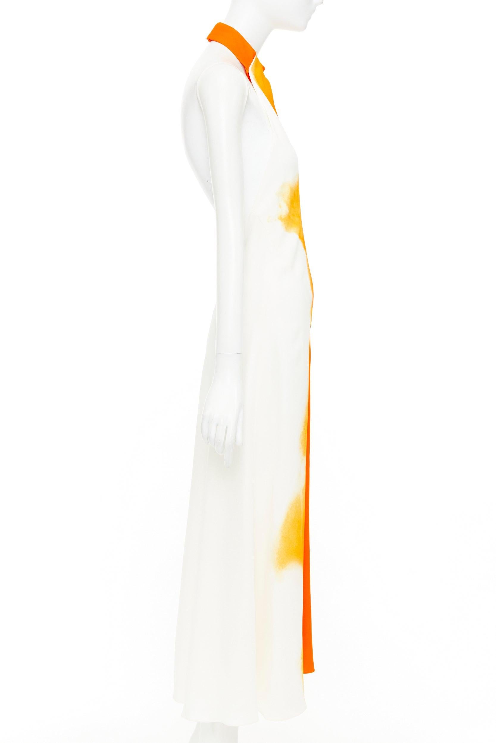 Ferragamo 2023 Runway robe dos nu en soie orange sunset IT38 XS Neuf - En vente à Hong Kong, NT