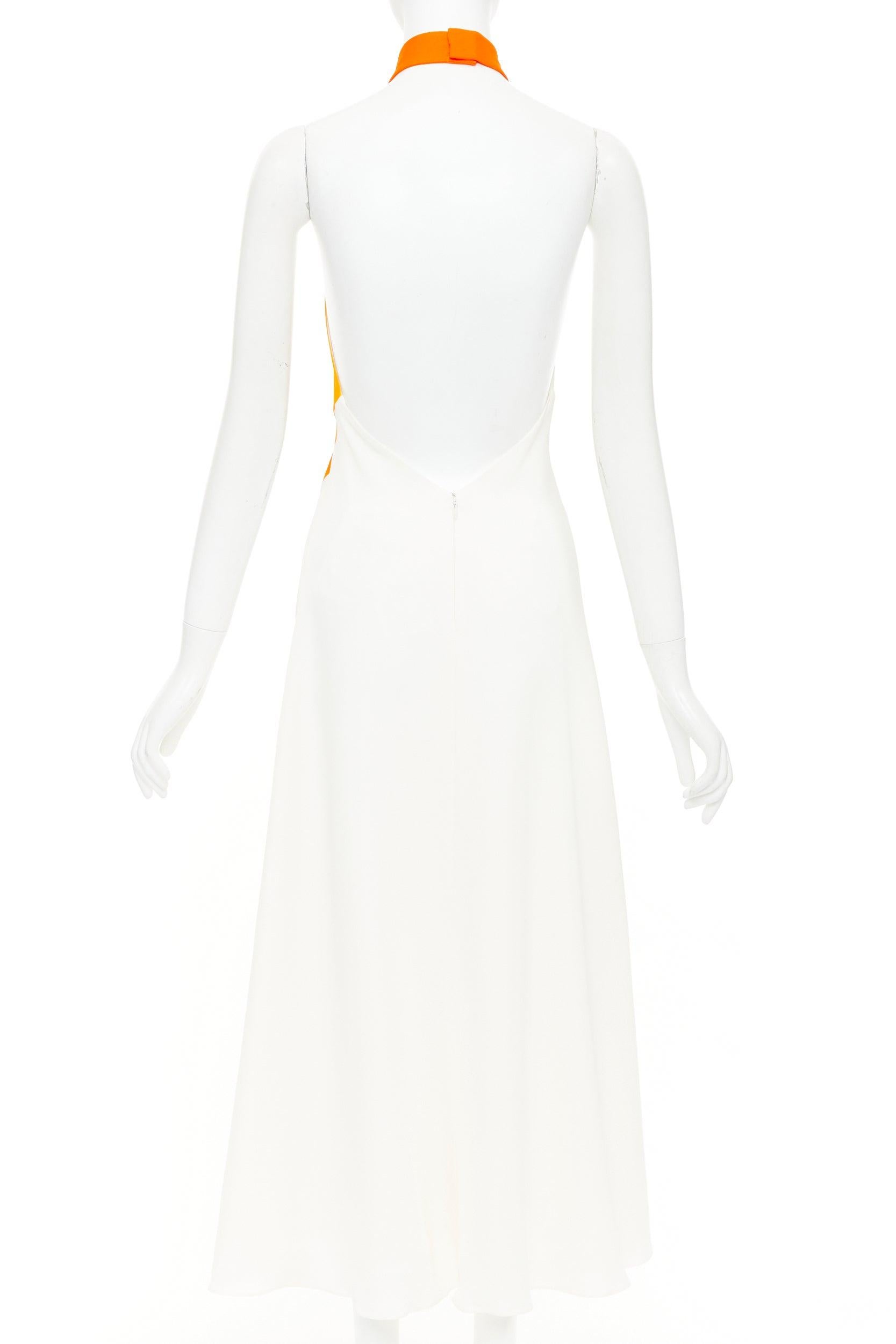 Ferragamo 2023 Runway robe dos nu en soie orange sunset IT38 XS Pour femmes en vente