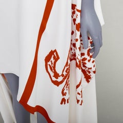 Ferragamo 2023 Runway robe drapée en crêpe imprimé animalier rouge S