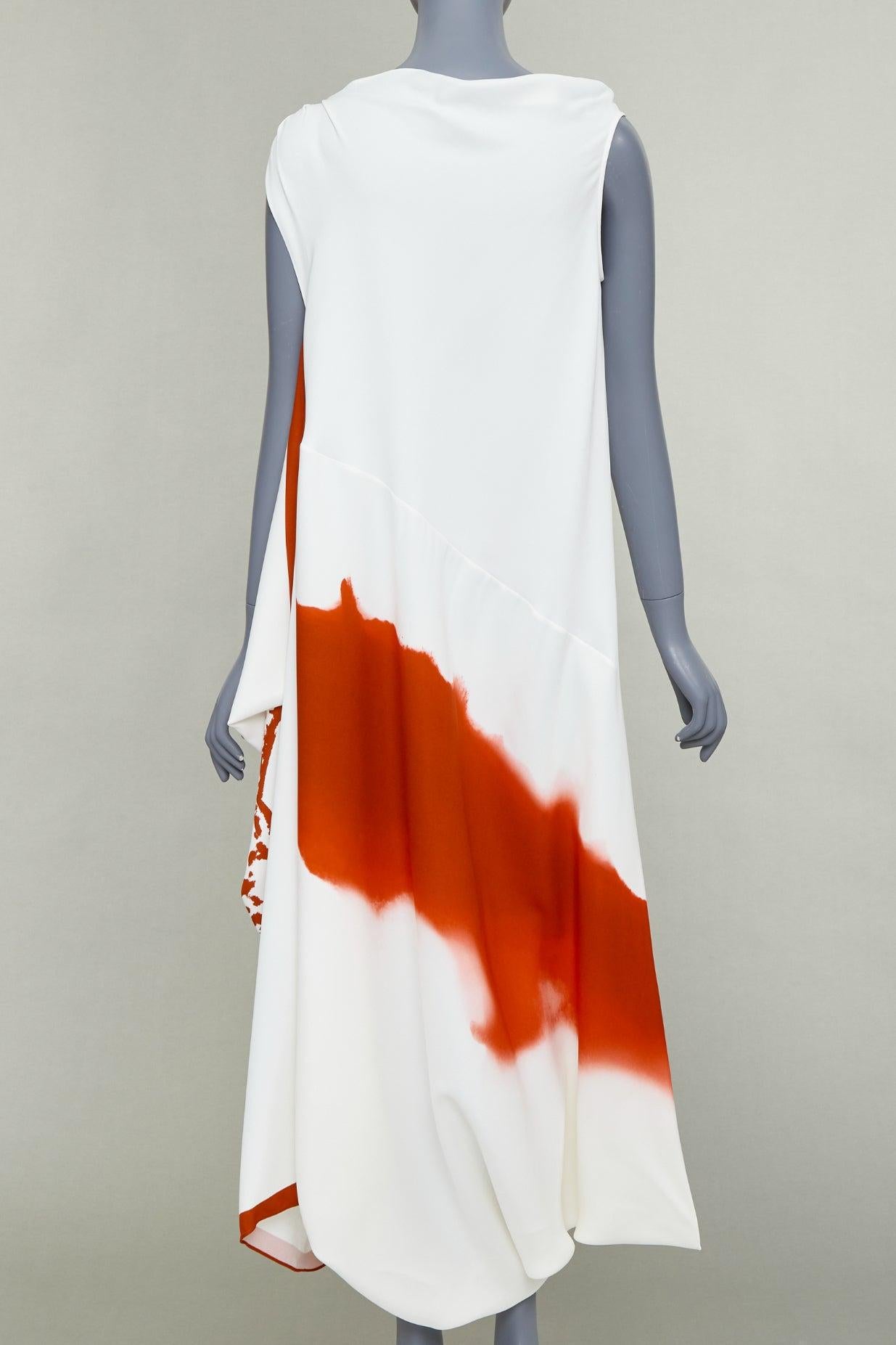 Ferragamo 2023 Runway robe drapée en crêpe imprimé animalier rouge S Pour femmes en vente