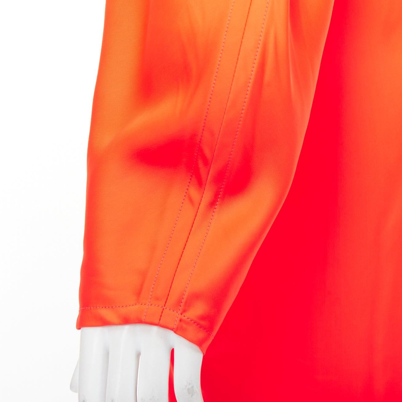 Ferragamo Maximilian Davis Abito kimono in raso arancione mandarino IT38 XS in vendita 3