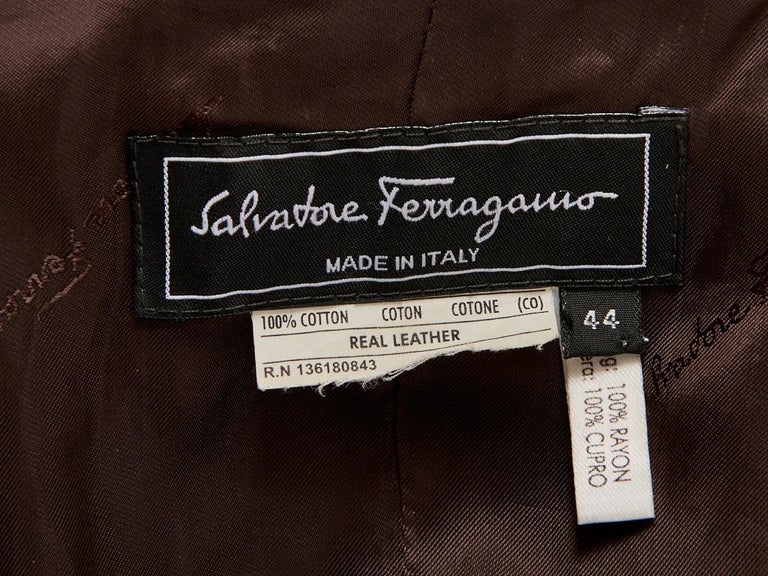 Ferragamo Pea Jacket with Leather Detail at 1stDibs