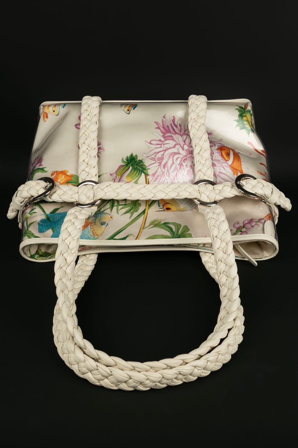 Ferragamo Printed Silk Duffel Bag For Sale 2