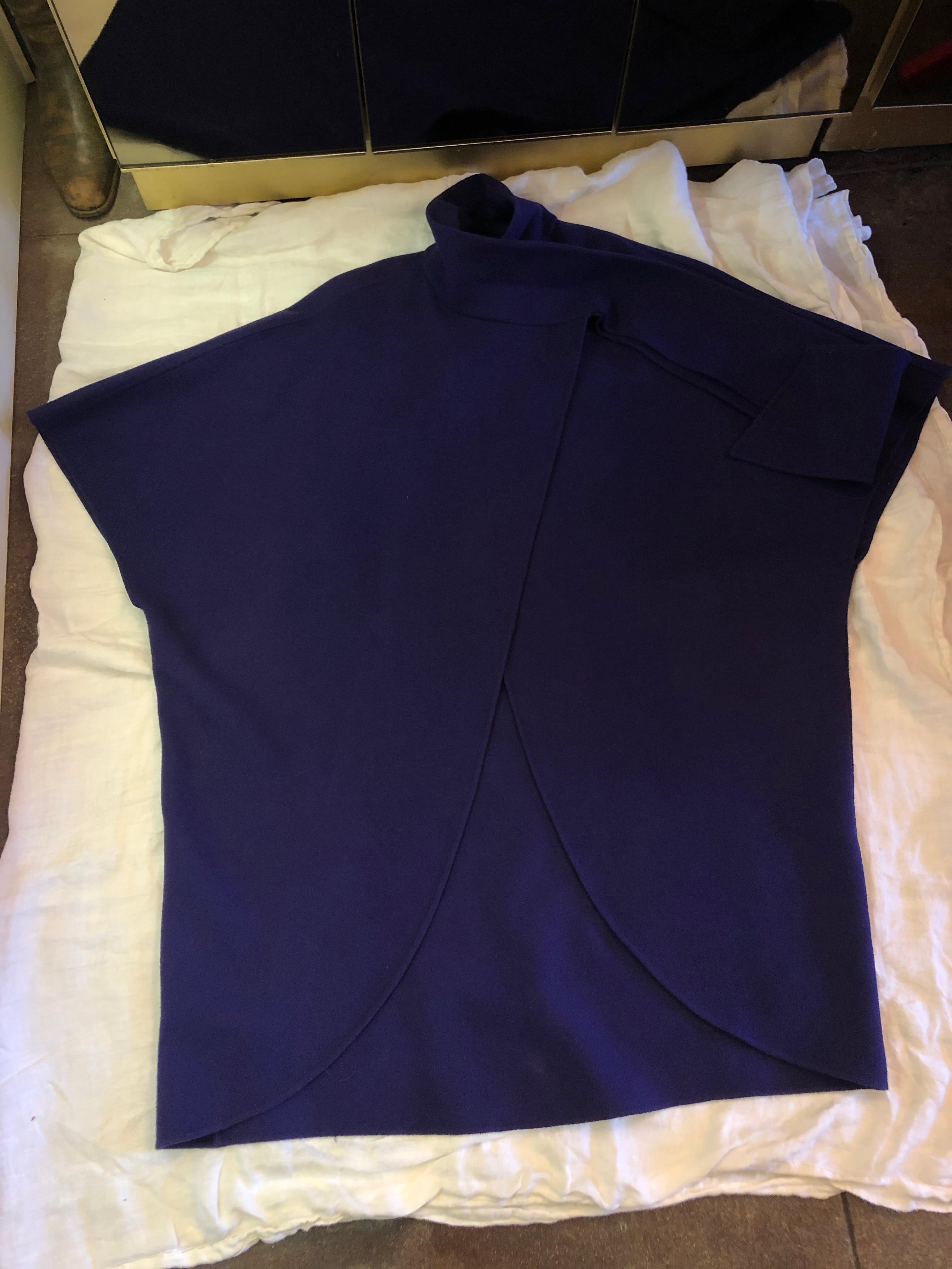 Ferragamo Purple Wool Cape Style Coat / I Magnin Department Store For Sale 4