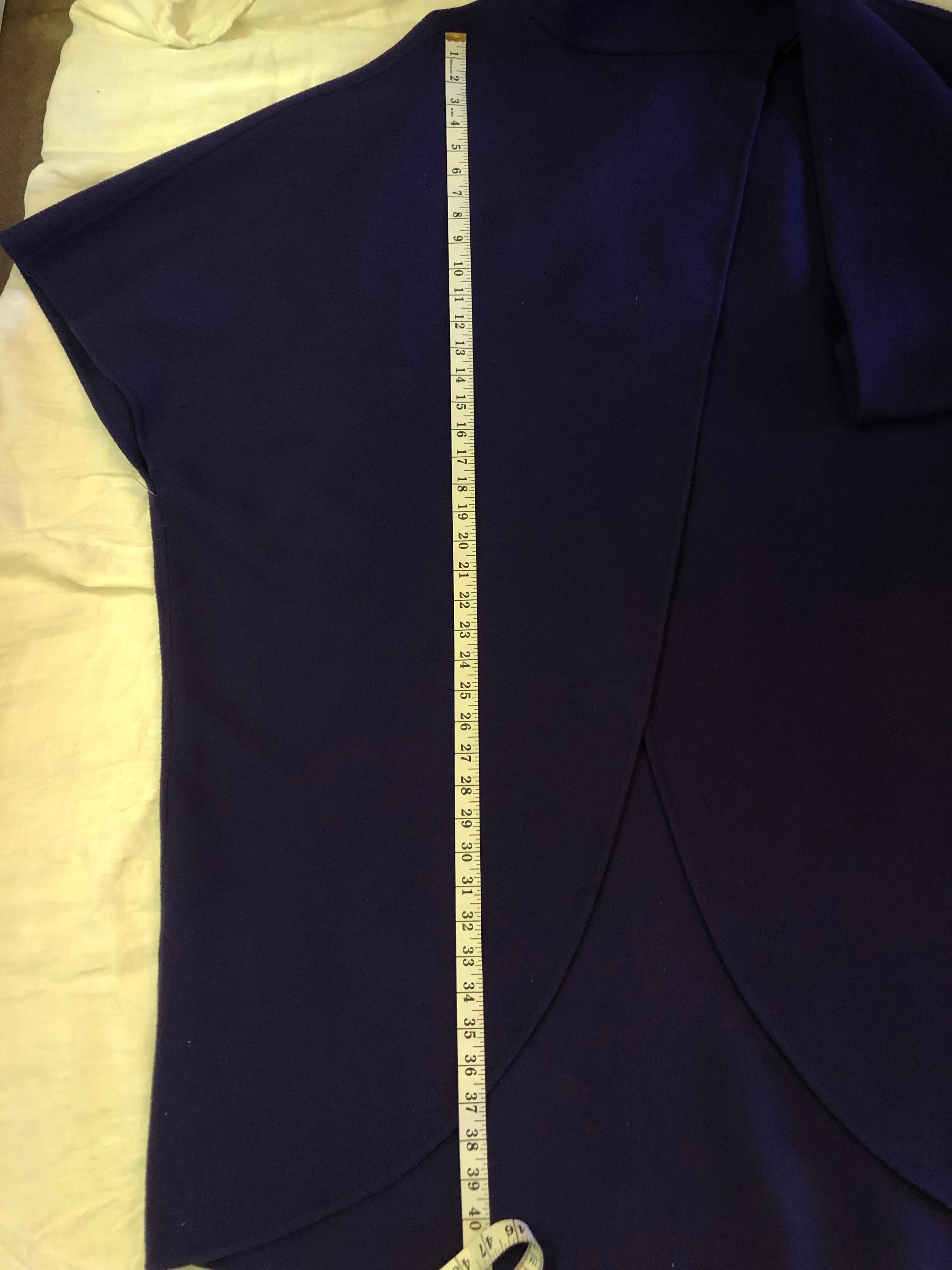 Ferragamo Purple Wool Cape Style Coat / I Magnin Department Store For Sale 8