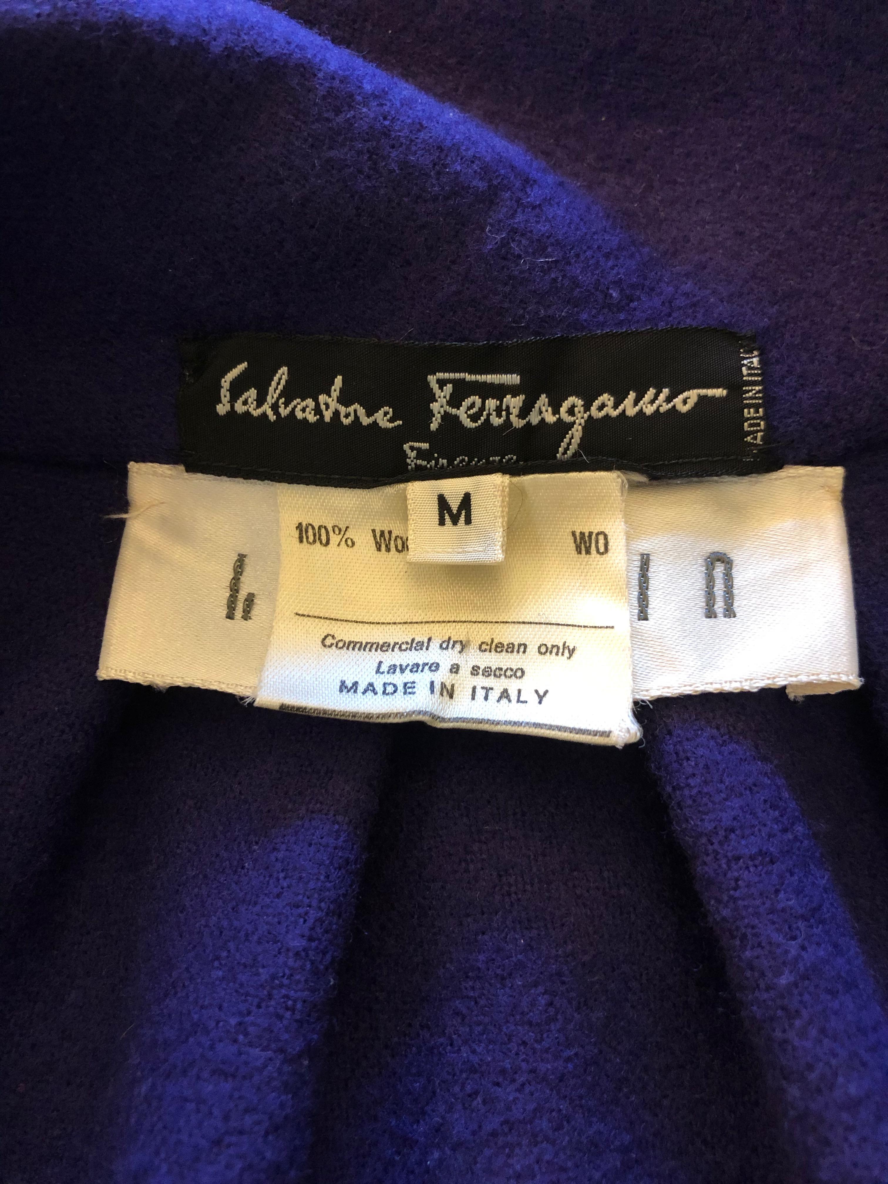 Ferragamo Purple Wool Cape Style Coat / I Magnin Department Store For ...