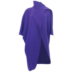 Ferragamo Purple Wool Cape Style Coat / I Magnin Department Store