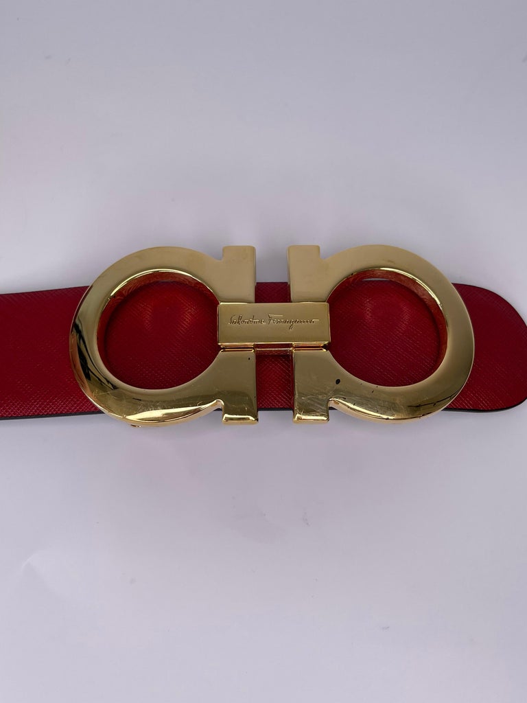 Salvatore Ferragamo, Accessories, Ferragamo Belt Red And Gold