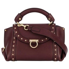 Ferragamo Red Small Studded Leather Sofia Satchel