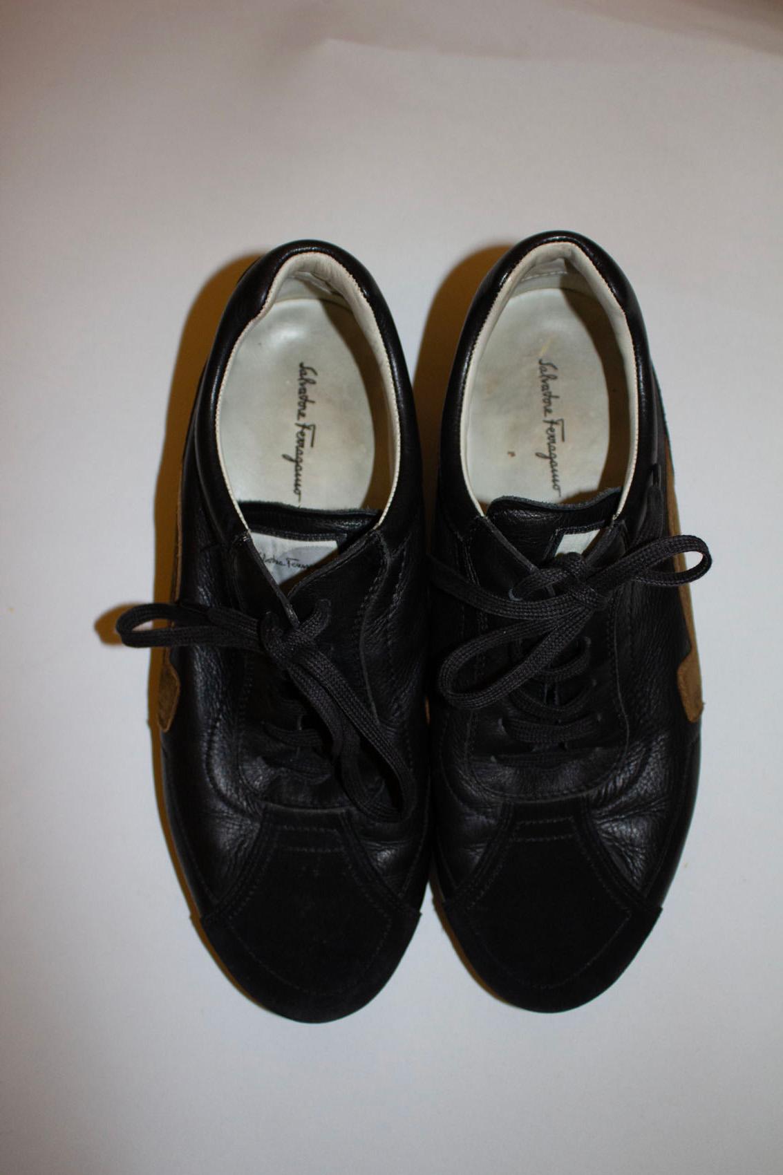 Ferragamo Suede and Leather Trainers Bon état - En vente à London, GB