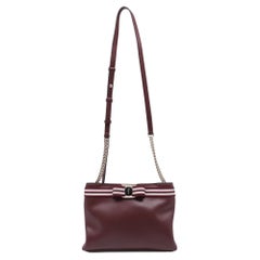 Ferragamo Vara Bow Shoulder Bag in Red Leather