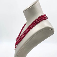 Ferragamo Vintage Raro Rubí Rojo Cuentas Chapado en Oro Mariposa Firmado