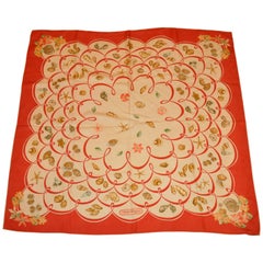Vintage Ferragamo Wonderful "World of Seashells" with Floral Silk Jacquard Scarf