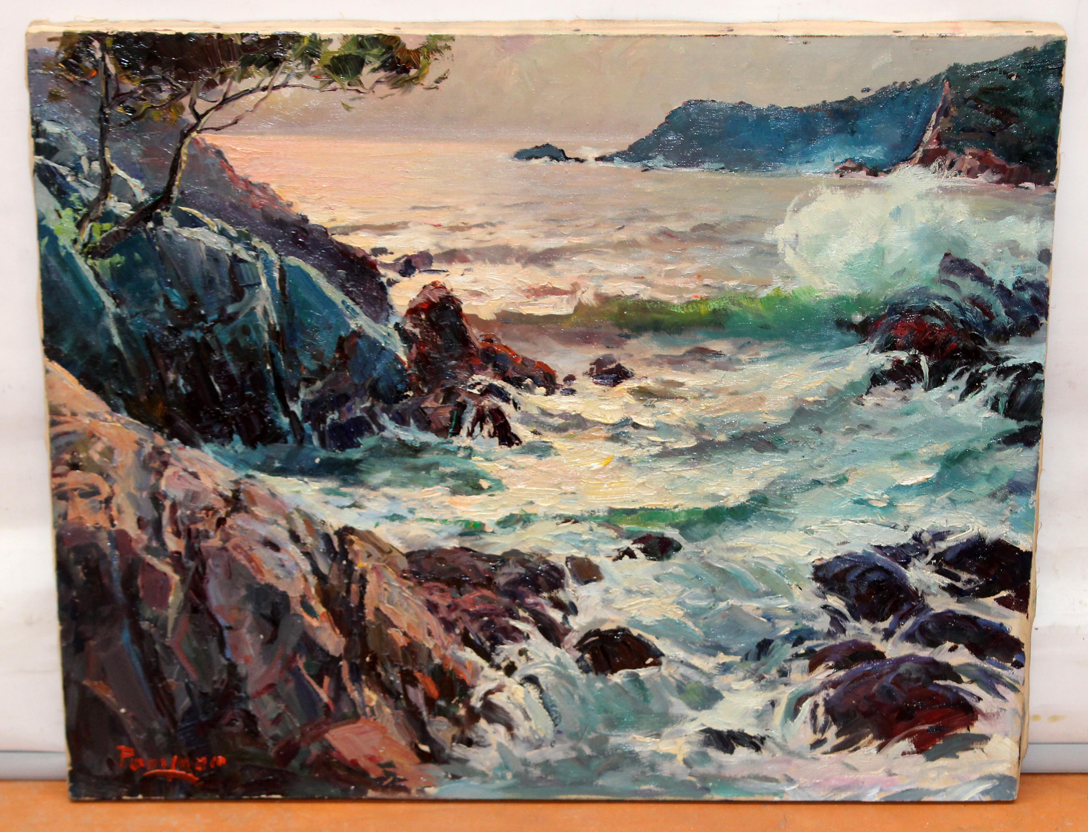 Óleo sobre tela - Vista de la Costa Brava - Painting by Ferran Ponsjoan Delós