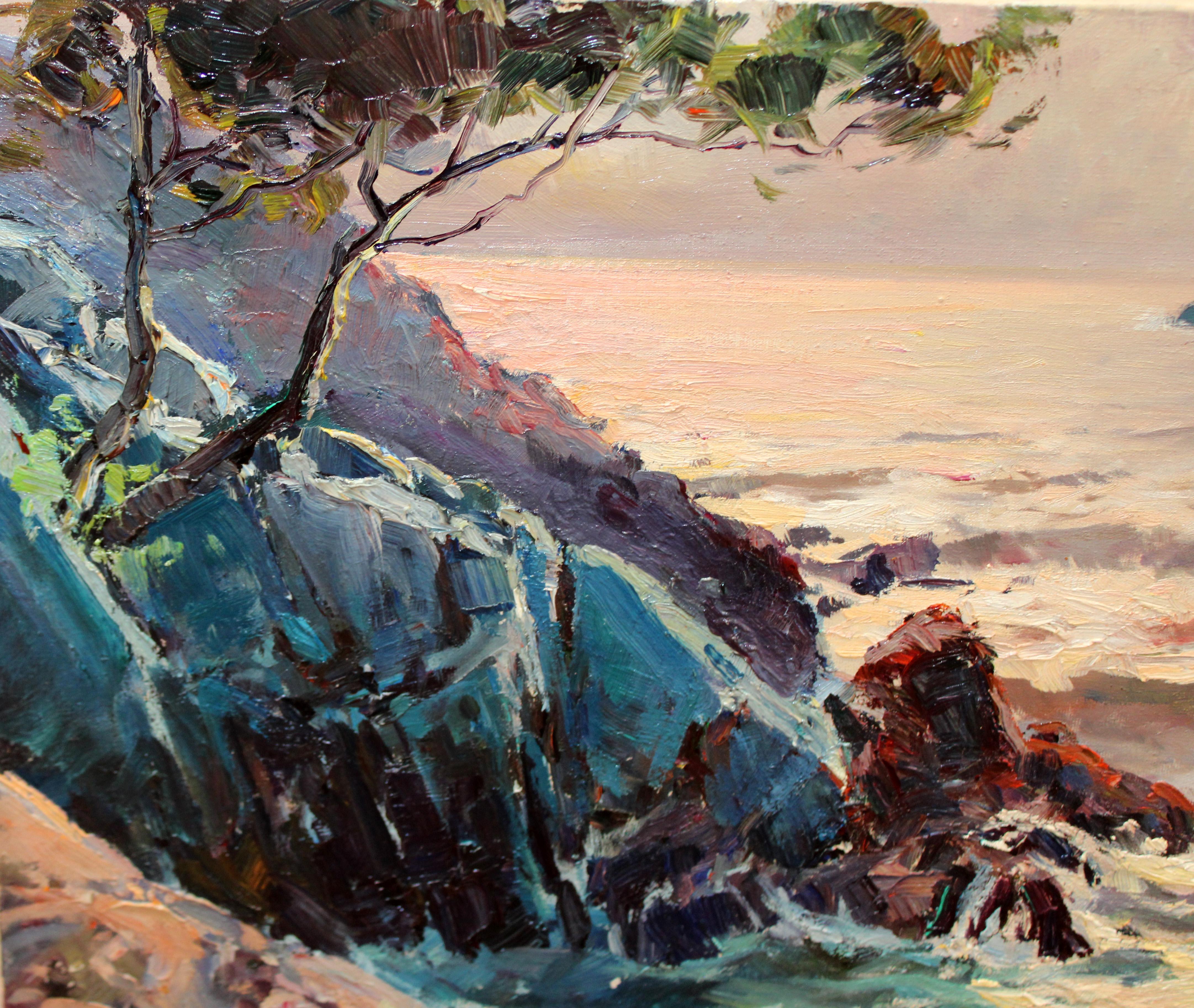 Óleo sobre tela - Vista de la Costa Brava - Impressionist Painting by Ferran Ponsjoan Delós