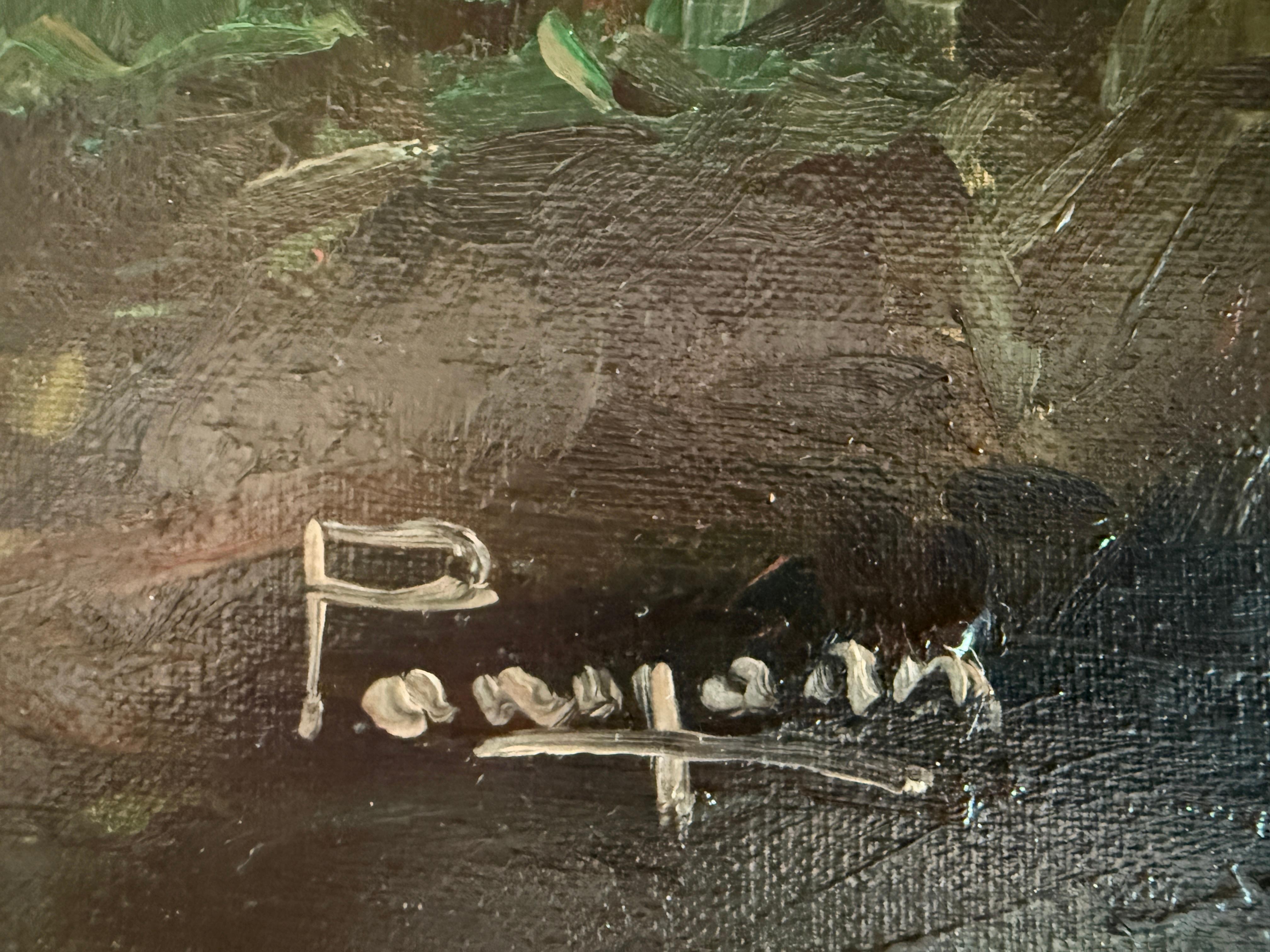 Waldlichtung spanische Landschaft Öl auf Leinwand Gemälde – Painting von Ferran Ponsjoan
