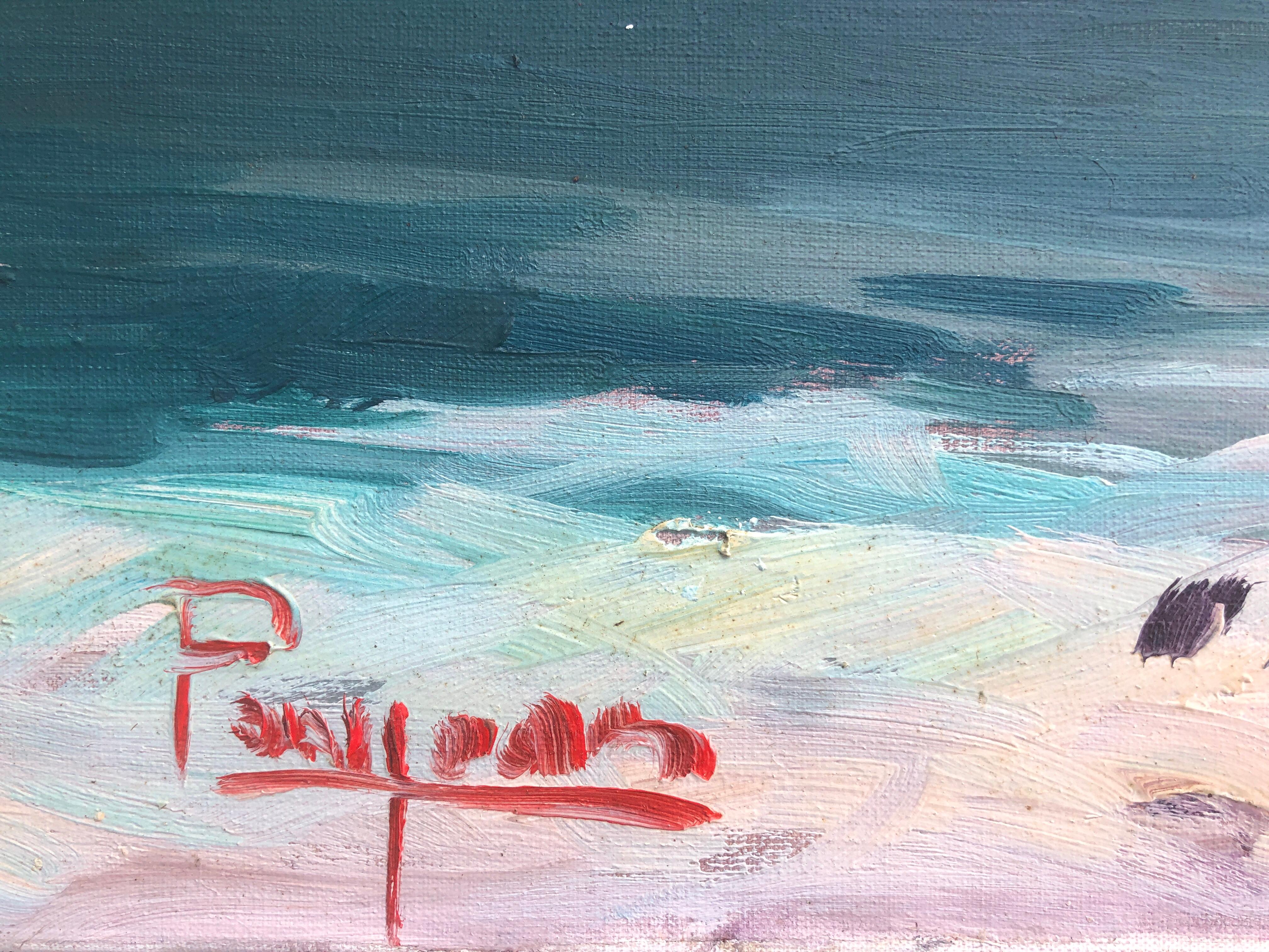 Paisaje marítimo de la Costa Brava España óleo sobre lienzo pintura paisaje marino - Painting de Ferran Ponsjoan