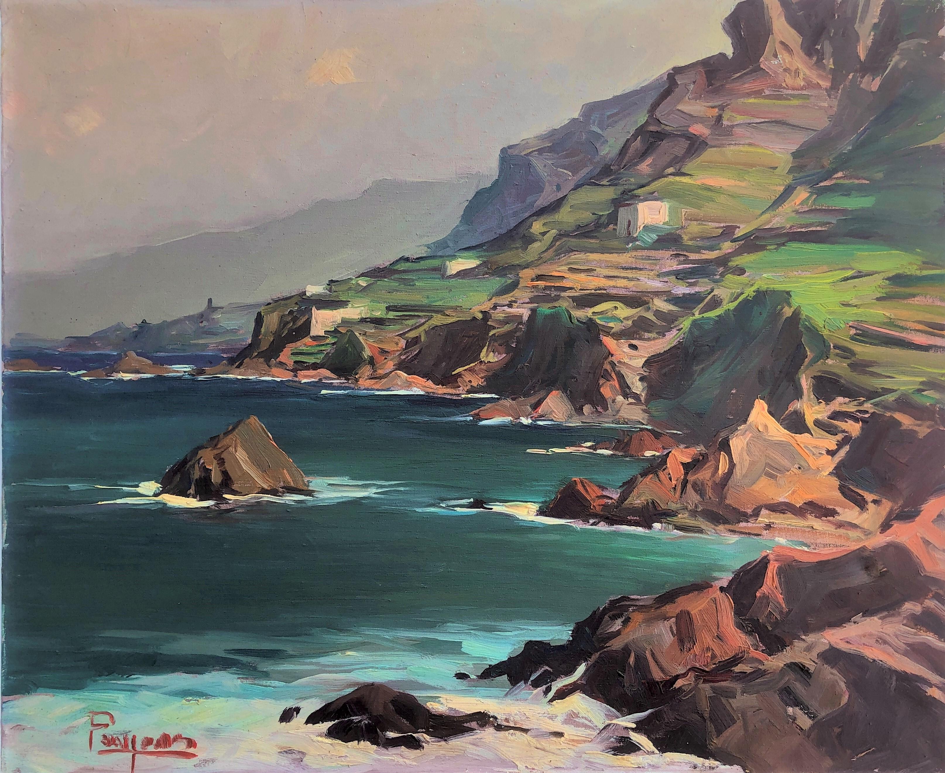 Maritime landscape of the Costa Brava Spain oil on canvas painting seascape