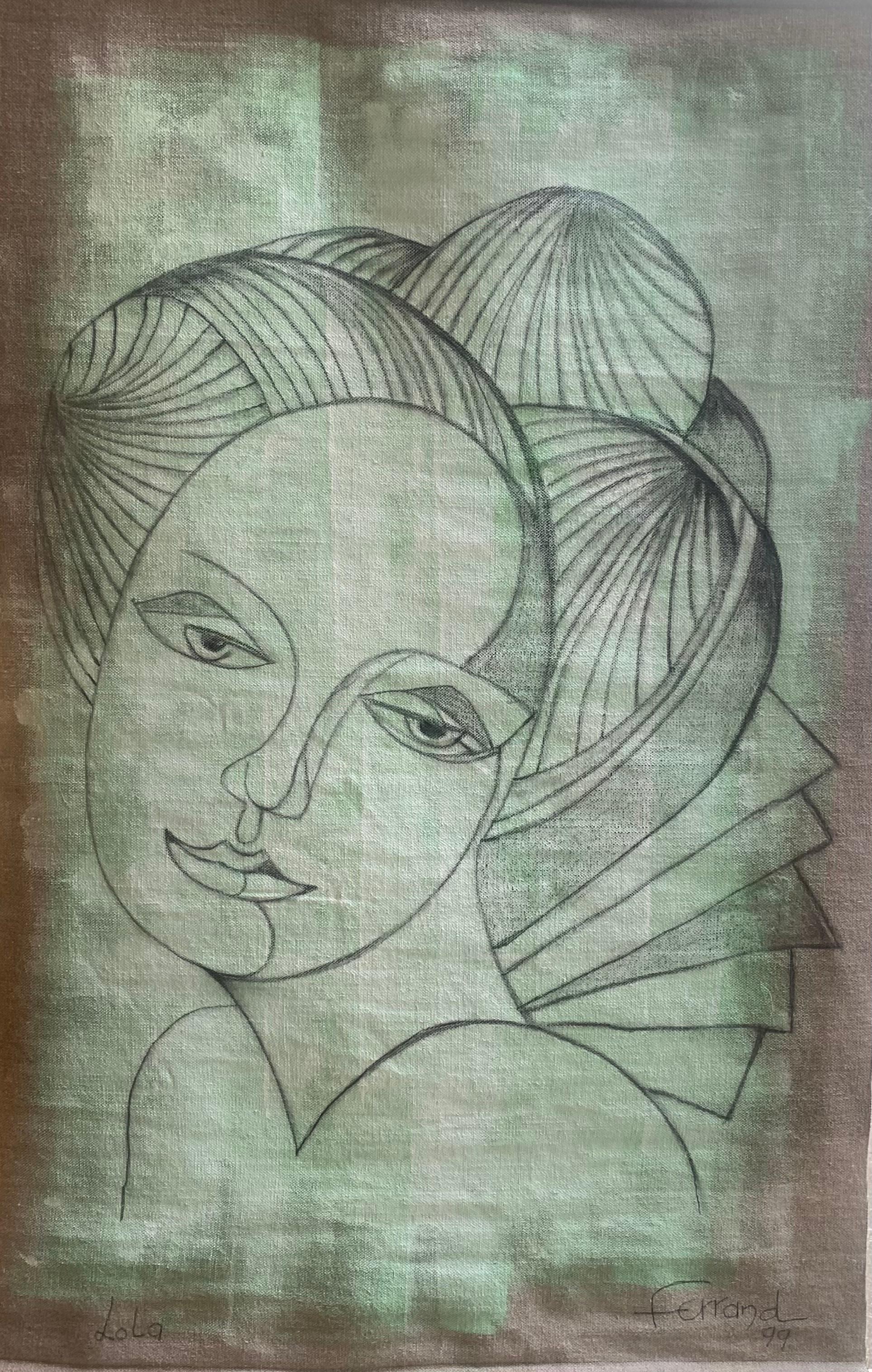 Ferrand André - Jota 
Japanisches Kyoto-Stoff aus Kyoto
Gemischte Medien 
Größe der Arbeit: 60x70cm
Gesamtabmessungen: 100x70cm
Signiert, betitelt und datiert 
1998

Preis : 590€ für dieses Werk.