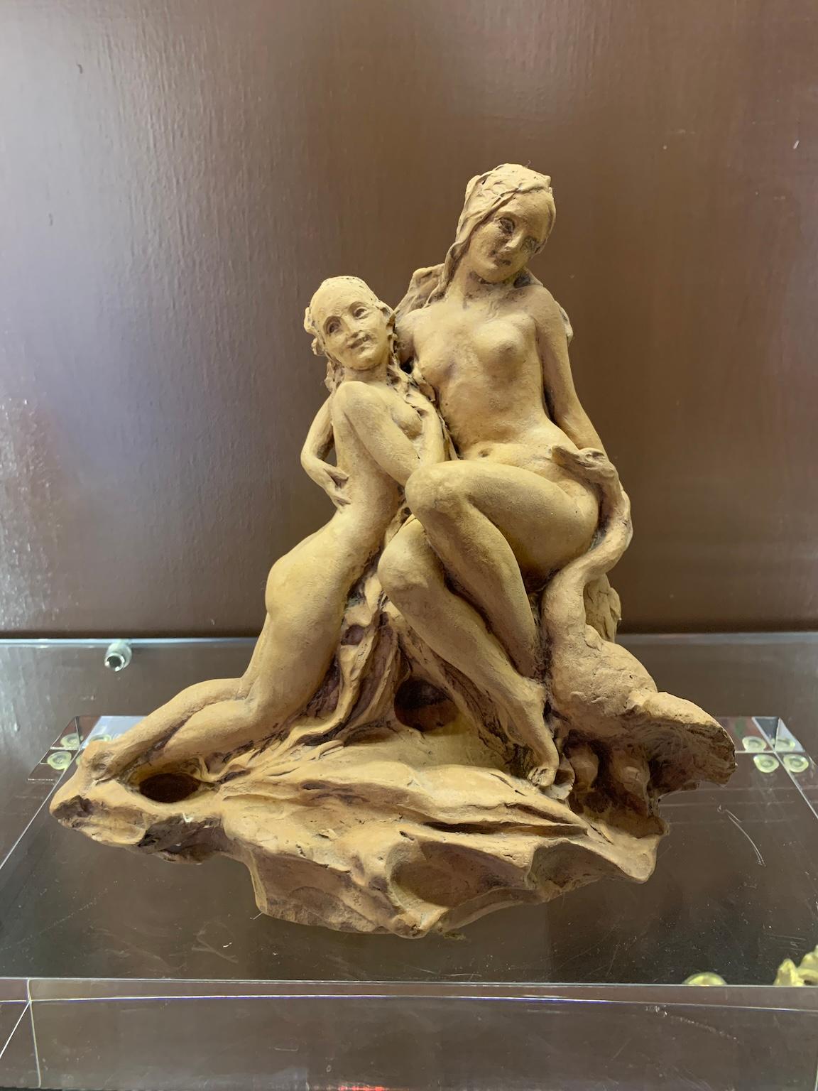 Terrakotta figurativ italienisch a Thema mitologico dei primi del Novecento – Sculpture von Ferrante Zambini