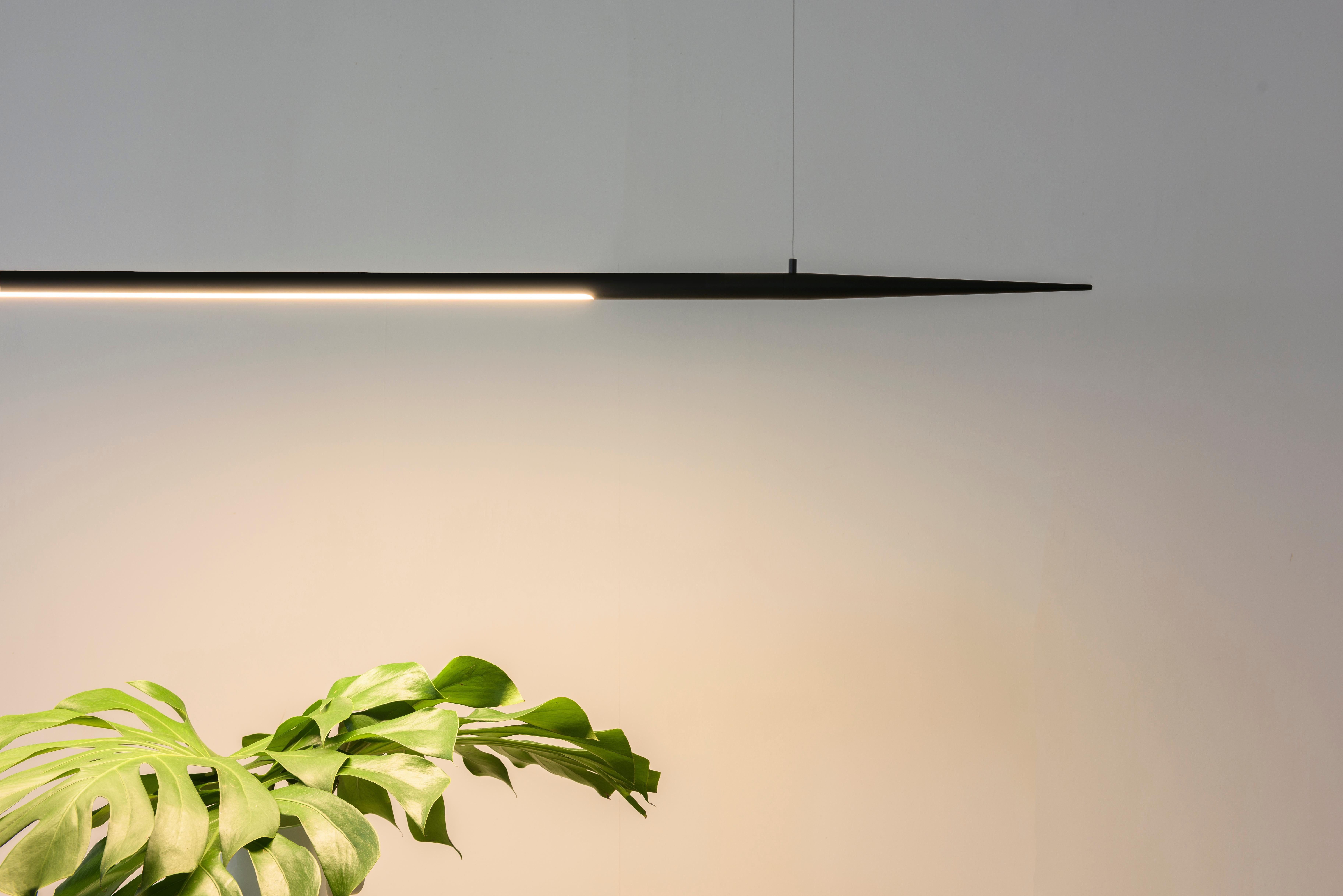Ferrão Pendant Lamp, 150cm, by RAIN, Contemporary Lamp, Aluminium, Black In New Condition For Sale In Sao Paulo, SP
