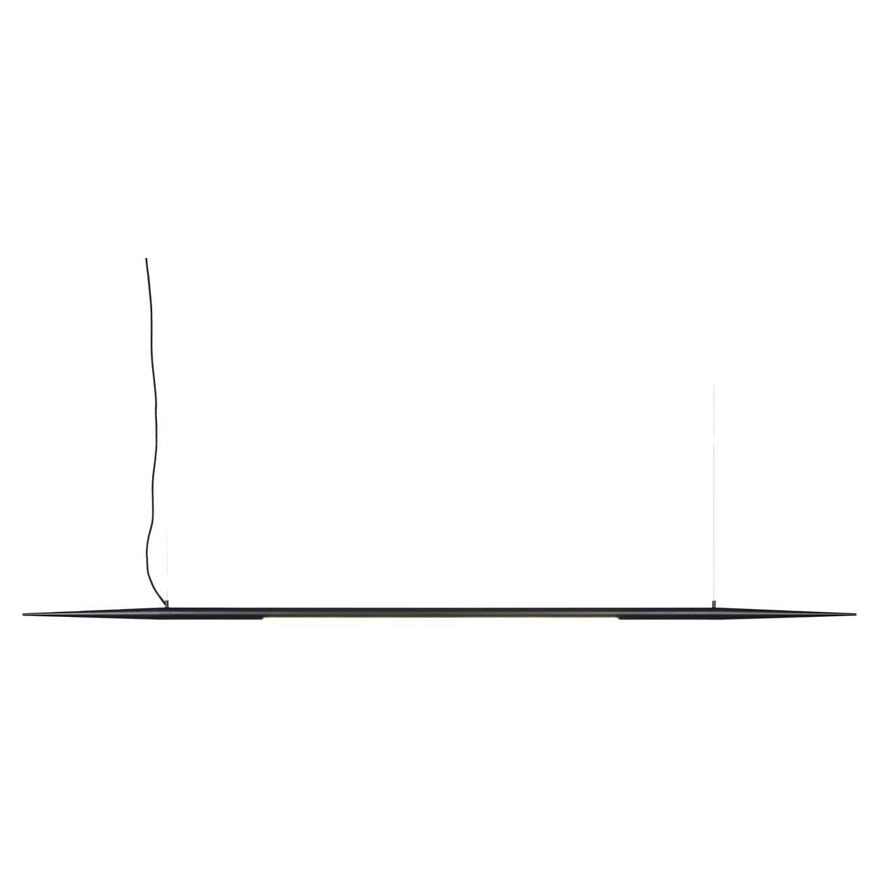 Ferro Pendelleuchte, 210 cm, von RAIN, Zeitgenössische Lampe, Aluminium, schwarz