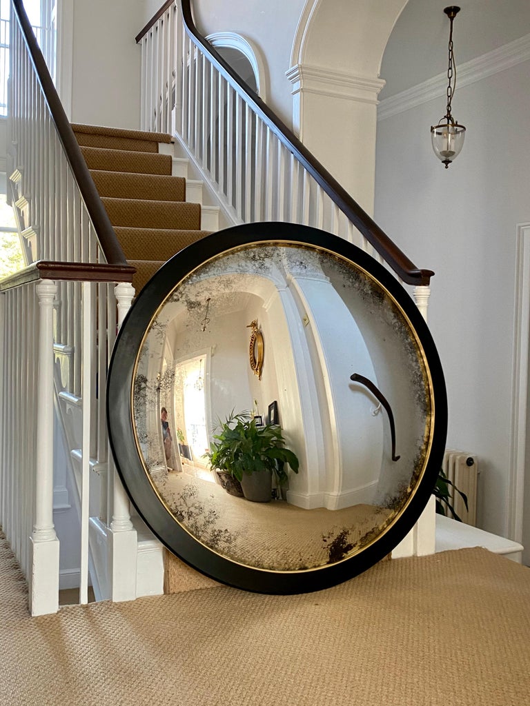 Ferrara Nero Convex Wall Mirror 113 cms For Sale at 1stDibs