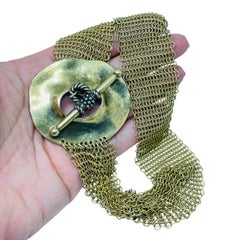 FERRARA signed vintage gold tone chain designer runway necklace